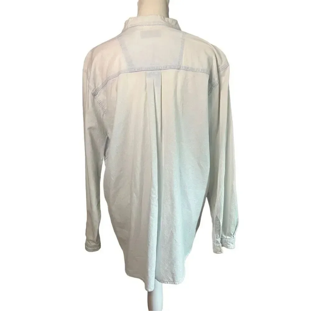 Bill Blass Cotton Long Sleeved Denim Tunic Size Medium